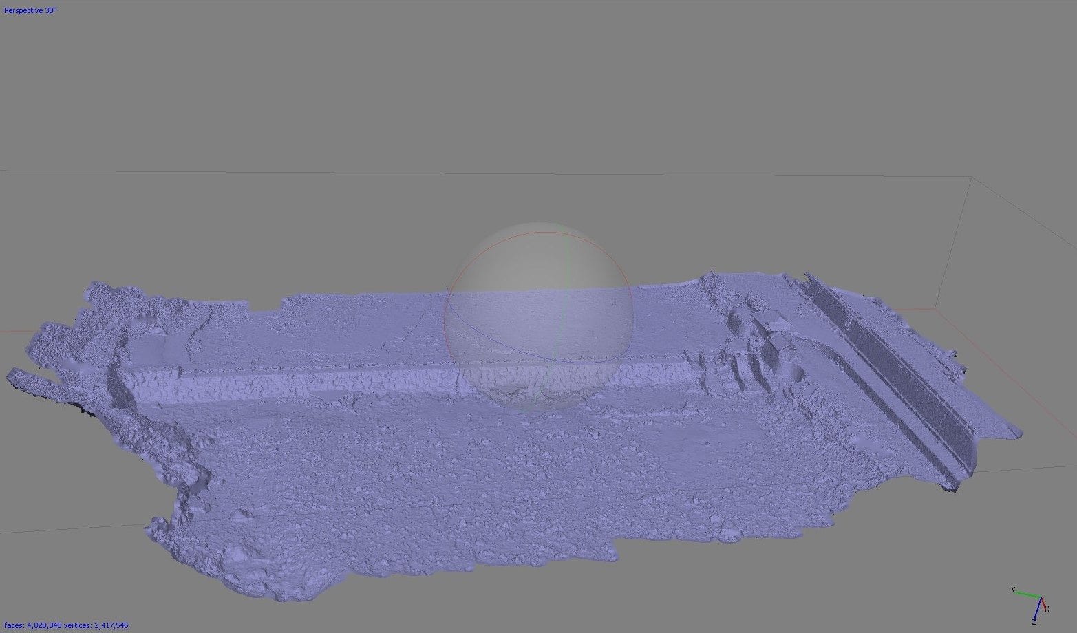 Figura 10 - traversa su fiume modellazione 3D del terreno